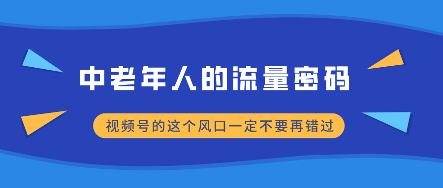 中老年人的流量密码，视频号的这个风口一定不要再错过，小白轻松月入过万网创吧-网创项目资源站-副业项目-创业项目-搞钱项目网创吧